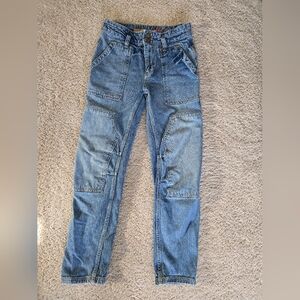 Pilcro Anthropologie The Wanderer Double Knee Patch 25 Carpenter Blue Jeans